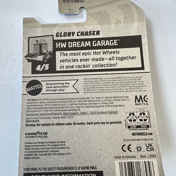 Hot Wheels HW DREAM GARAGE 4/5 Glory Chaser Blue Rim 79/250 Mattel Diecast - Picture 5 of 8